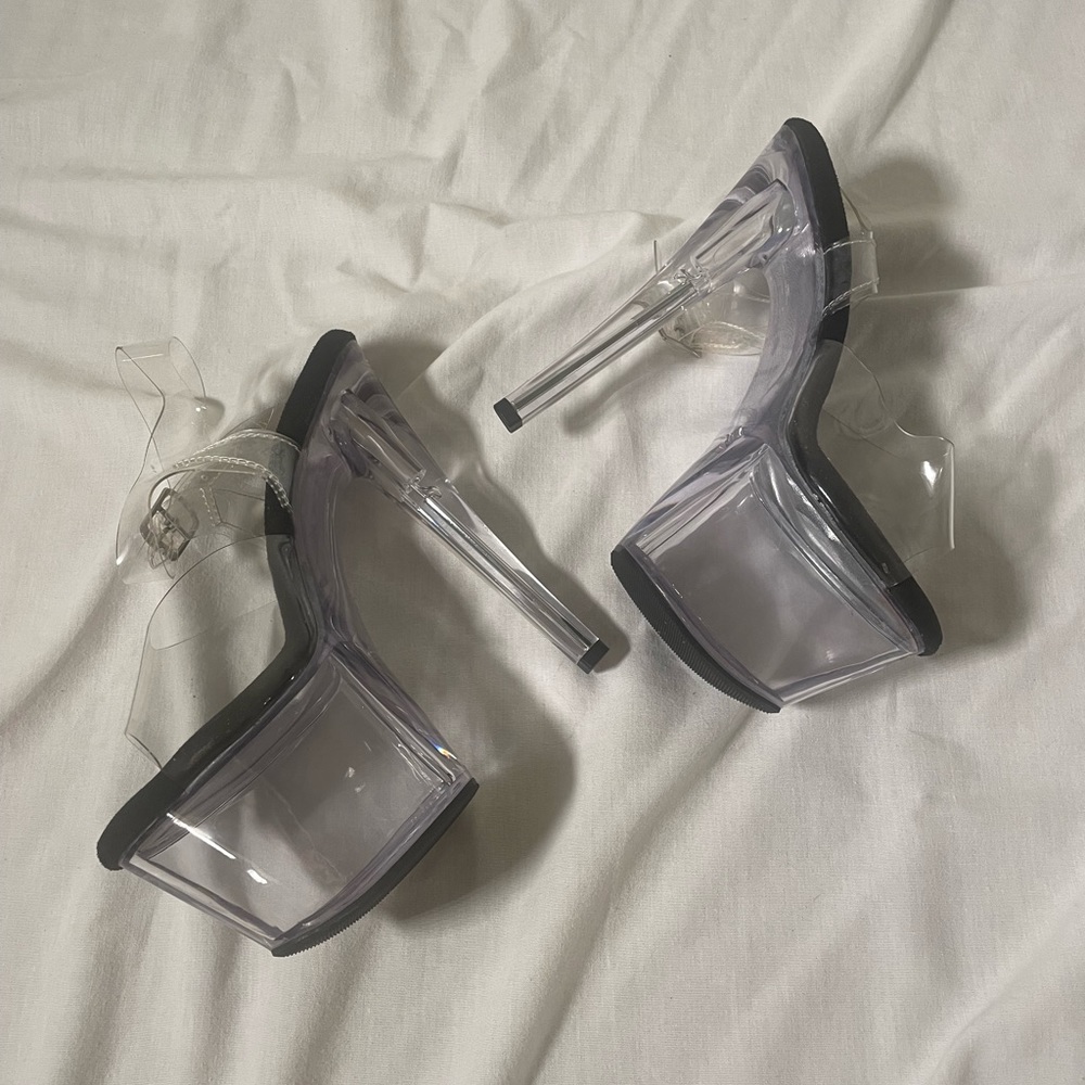 Clear 7” Pleaser Stripper Heels sz 7